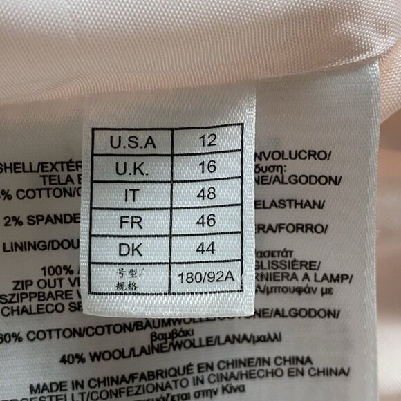 BROOKS BROTHERS Women 346 Trench Coat Size 12 Cream Long Line Button Belted - Picture 11 of 16